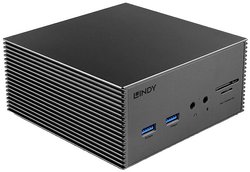 Stacja dokująca USB-C® LINDY Stacja dokująca USB-C® 43378 Odpowiedni dla marki: uniwersalny  zasilanie USB-C®, zintegrowany czytnik kart