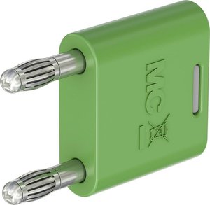 Złączka bananowa Stäubli KS2-4N-19 64.4010-25 Średnica pinu: 4 mm Rozstaw kołków: 19 mm zielony 1 szt.
