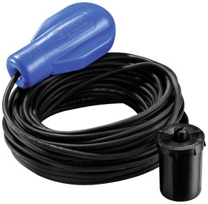 Przełącznik pływakowy do pomp głębinowych i lekko zanieczyszczonej wody, 1 zestyk przełączny 10 A, długość kabla 15 m, kabel z polichloroprenu  Przełącznik pływakowy Finder 72.A1.1.000.1501  1 szt.