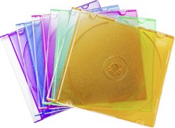 Basetech etui na płyty CD / DVD / Blu-ray, 10 sztuk w zestawie, różowe, ciemnoczerwone, niebieskie, pomarańczowe, zielone Pokrowiec na płyty CD Basetech BT-2267606, 10 szt.