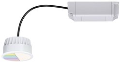 Moduł LED oprawa wpuszczana Smart Home Zigbee RGBW Moneta okrągła 50mm Moneta 5,2W 400lm 230V RGBW Satyna Lampa łazienkowa LED do wbudowania Paulmann LED Coin ZigBee RGBW 93075  LED  satin 400 lm