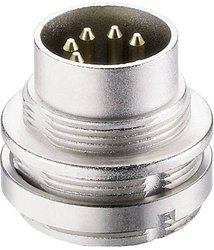 Złącze męskie okrągłe DIN 0314 08-1 Lumberg 0314 08-1 złącze męskie do wbudowania pionowego Ilość styków: 8  srebrny 1 szt.