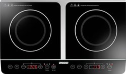 Podwójna płyta indukcyjna Unold 58175 z wykrywaniem patelni, 2 oddzielne termostaty, Funkcja timera