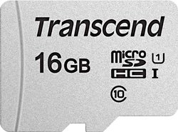 Karta pamięci microSDHC Transcend Premium 300S, 16 GB, Class 10, UHS-I, UHS-Class 1