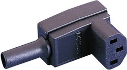 Złącze męskie IEC Bulgin C13 złącze żeńskie kątowe Łączna ilość styków: 2 + PE 10 A czarny PX0588 1 szt.