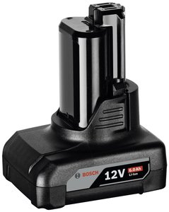 Akumulator litowo-jonowy ECP w formie pręta do zasilania bez efektu pamięci lub efektu leniwego akumulatora. Akumulator do elektronarzędzi Bosch Accessories GBA 2607337302, Li-Ion, 6.0 Ah, 12 V
