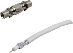 Kabel koncentryczny BKL Electronic 0403518, Średnica zewnętrzna: 6.80 mm, 75 Ω, 90 dB, biały, 1 zest.