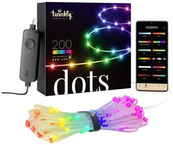 Inteligentny łańcuch świetlny DOTS z 200x LED RGB, Wifi Łańcuch świetlny na imprezę Twinkly TWD200STP-TEU RGB