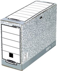Bankers Box FastFold ™ System Archive Box 1080501 100mm Szary - Organizer do przechowywania plików 1 szt. Pudełko do archiwizacji Bankers Box 1080501 Archivschachtel System DIN A4 szary, biały