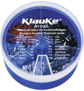 Zestaw końcówek rurkowych Klauke ST31B, 0.50 mm² - 2.50 mm², 400 Teile