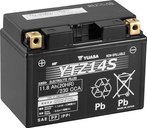 Akumulator motocyklowy Yuasa YTZ14S, kwasowo-ołowiowe, 12 V, 11.2 Ah
