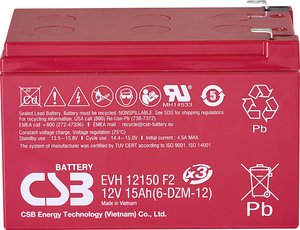 Akumulator ołowiowy CSB Battery EVH 12150 EVH12150X3, AGM, 12 V, 15 Ah