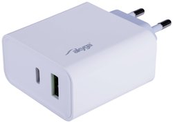 Ładowarka USB AK-CH-14 USB-A + USB-C PD 5-20V / maks. 3A 45W Quick Charge 3.0 Ładowarka do telefonu komórkowego Akyga AK-CH-14