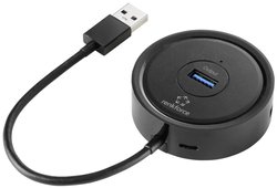 Renkforce RF-HUB-111 4-portowy Hub USB 3.2 (1. generacji), 5 Gb/s Hub USB 3.2 Gen 1 Renkforce RF-HUB-111 4 porty  czarny