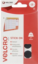 Rzep okrągły do przyklejenia element z pętelkami i haczykami (Ø) 16 mm czarny VELCRO® VEL-EC60228 16 par(a)