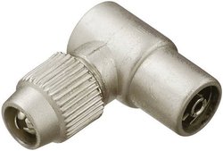 Metalowe koncentryczne złącze kątowe  Średnica kabla: 7 mm