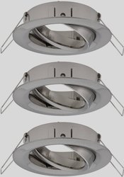 Oprawa wpuszczana LED Wybierz zestaw podstawowy obrotowa okrągła 84 mm 50° maks. 3x10 W szczotkowane żelazko Pierścień montażowy do oświetlenia Paulmann EBL Choose 92485 Zestaw 3-elementowy 10 W