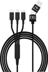 Kabel do ładowania USB Smrter Hydra ULTRA 5in1, USB 2.0, Złącze męskie USB-A, Złącze męskie USB-C®, Złącze męskie Lightning, Złącze męskie USB Micro-B, 1.20 m