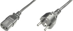 Kabel zasilający DIGITUS, CEE 7/7 (Typ-F) - C13 M / F, 1,8 m, H05VV-F3G 0,75 qmm, czarny Kabel sieciowy Digitus AK-440101-018-S  1.80 m
