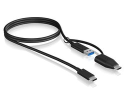 Kabel USB ICY BOX IB-CB034, USB 3.2 Gen2 (USB 3.1 Gen2), Złącze męskie USB-C®, Złącze męskie USB-A, 1.00 m