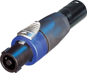 Adapter złącza głośnikowego  złącze męskie Speakon - złącze męskie XLR  Neutrik NA4FX-M  1 szt.