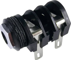 Złącze męskie jack 6,35 mm CL1282A Cliff CL1282A złącze żeńskie do wbudowania poziomego Ilość styków: 2 mono czarny 1 szt.