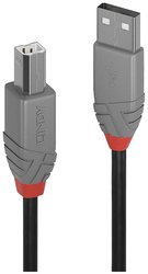 Kabel USB LINDY, USB 2.0, Złącze męskie USB-A, Złącze męskie USB-B, 5.00 m