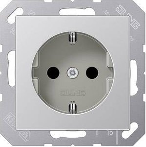 Jung A1520AL Styk uziemienia 16A 250V aluminium Gniazdo elektryczne Jung A1520AL aluminiowy