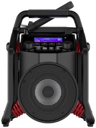 Radio na budowę PerfectPro PowerPlayer DAB+, UKW funkcja ładowania akumulatora, ochrona przeciwbryzgowa, pyłoszczelny, wstrząsoodporny, wielokrotne ładowanie czarny