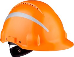 Kask ochronny 3M G3000 G30NUO w kolorze pomarańczowym wentylowany z grzechotką Uvicator i plastikową opaską Kask ochronny 3M G3000 Reflex G30NUOR 1 szt.
