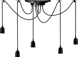 Lampa sufitowa, podwieszana Segula Phoenix 50588 E-27  czarny