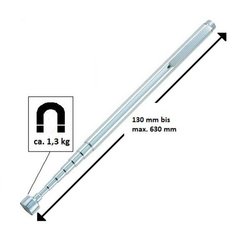 TOOLCRAFT 2180568 Uchwyt magnetyczny teleskopowy z możliwością wydłużenia 130 - 630 mm 1,3 kg.