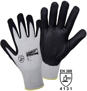 Rękawice robocze L+D worky FOAM Nylon NITRILE 1158-7, Rozmiar rękawic: 7, S, czarny, szary