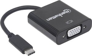adapter USB, VGA Manhattan 151771 USB-C 3.1 Typ C auf VGA-Konverter, [1x złącze męskie USB-C 3.2 (USB 3.1) - 1x złącze żeńskie VGA]