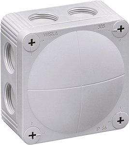 Skrzynka przyłączeniowa Wiska Combi 308/leer, IP66, (D x S x W) 85 x 85 x 51 mm, szaro-biały (ral 7035), 1 szt.
