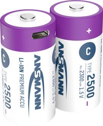 Akumulator C/R14 Ansmann LR15 USB-C  Li-Ion 2500 mAh 1.5 V 2 szt.
