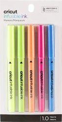 Cricut Explore/Maker Infusible Ink Medium Point 5-Pack Brights Zestaw długopisów  różowy neonowy, niebieski neonowy, pomarańczowy neonowy, żółty neonowy, zielony neonowy