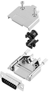 Zestaw listew męskich D-Sub TRU COMPONENTS TCDTPKM15DBPK 7708812, rzędy: 2, styki: 15, 180 °, 1 szt.