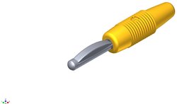 Wtyk bananowy SKS Hirschmann VON 30, O 4 mm, 1.5 mm2, 30 A 60 V/DC, żółty