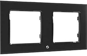Ramka na guzik ścienny podwójna czarna Shelly Wall Frame 2 bl  Ramka