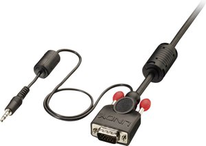 Kabel VGA, Jack LINDY LINDY VGA und Audiokabel M/M schwarz 3m 37300, 3.00 m