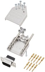 Obudowa złącza D-SUB encitech DTZI09-DBCP-K 6355-0079-01, odlew cynkowy, 180 °, 1 szt.