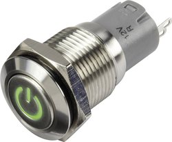 Przycisk TRU COMPONENTS LAS2GQF-11DT/G/12V/S/P 1303013, 16 mm, 48 V/DC, 2 A, 1 szt.