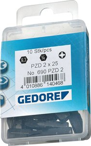 685 4 S-010 - GEDORE - wkrętaka 1/4'', opakowanie promocyjne 10-częściowy, wewnętrznym sześciokątem 4 mm Bit szcześciokątny Gedore 6539180 685 4 S-010 4 mm  10 szt.