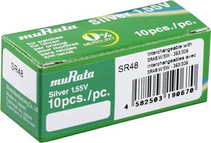 Ogniwo guzikowe Murata SR48-PBWW tlenkowo-srebrowe 75 mAh 1.55 V 10 szt.