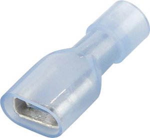 Konektor żeński, pełna izolacja PA, tuleja, 6.3x0.8 mm, 1.5-2.5 mm2, niebieski