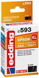 Edding Tusz Zamiennik Epson 34XL, T3471 Czarny  atrament Edding EDD-593 18-593, 1 szt.