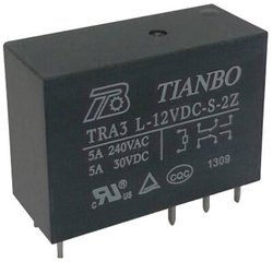 Przekaźnik drukowany Tianbo Electronics TRA3 L-12VDC-S-2Z 1366507, monostabilny, 1 cewka, 30 V/DC, 240 V/AC, 8 A, 1 szt.