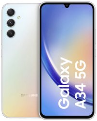 Samsung Galaxy A34 5G Smartfon 128 GB 16.8 cm (6.6 cal) srebrny Android™ 13 Gniazdo hybrydowe
