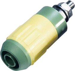 Gniazdo montażowe bananowe Multi Contact XUB-G, zielono-żółty